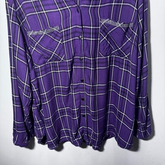 Pennington's DC Purple Plaid Button Down Shirt Size 3x - Picture 4 of 11